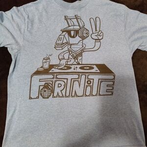 Boy Large Fortnite Shirt Light Blue